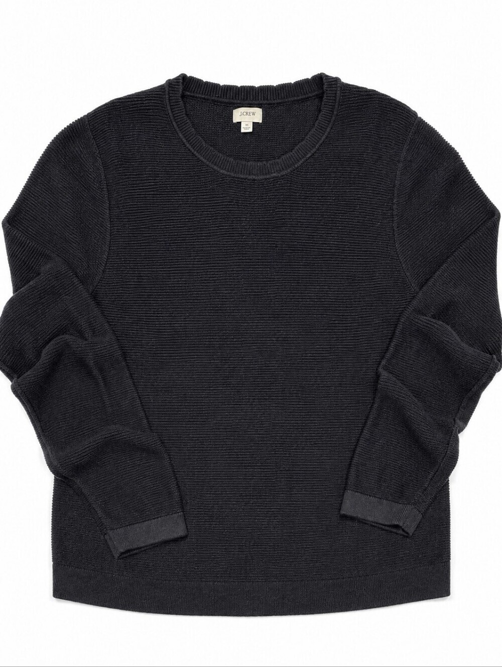 J.Crew Black Cotton Blend Sweater Women's XL Lightweight Crewneck Pullover Soft